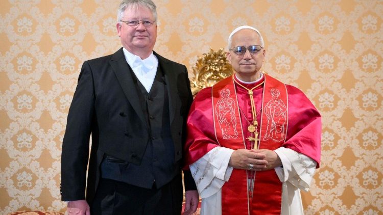Botschafter Bruno Kahl und Papst Leo XIV.