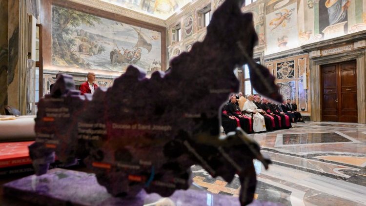 Pope Leo during the audience with the Russian pilgrims