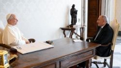 O Primeiro-Ministro armênio, Nikol Pashinyan, durante a audiência com Papa Leão XIV