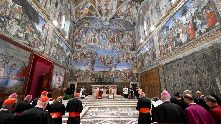 Blick in die Sixtinische Kapelle an diesem Donnerstag
