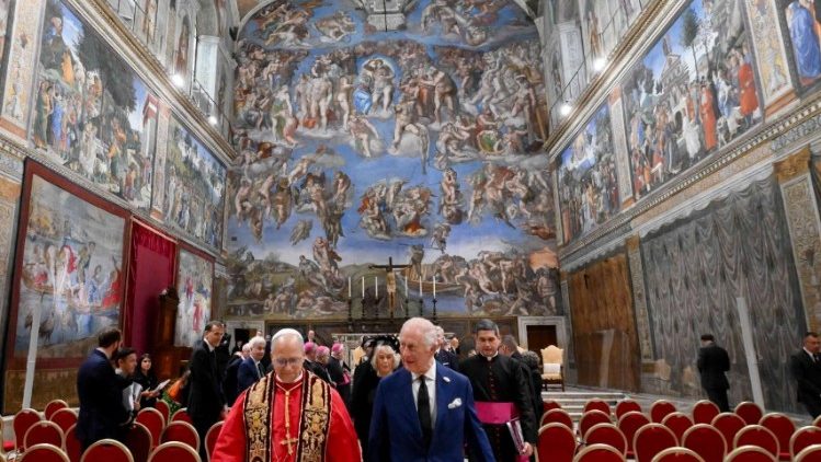 Papst Leo mit dem hohen Besuch aus London