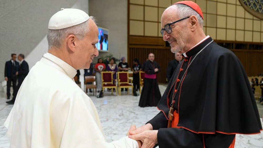Le Pape a reçu les participants à la Rencontre mondiale des mouvements populaires, en Salle Paul VI, le 23 octobre 2025. 
