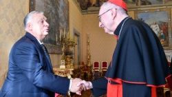 Kard. Parolin z Viktorem Orbanem