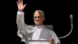 Pope Leo XIV greets faithful present in St. Peter's Square for Sunday Angelus prayer