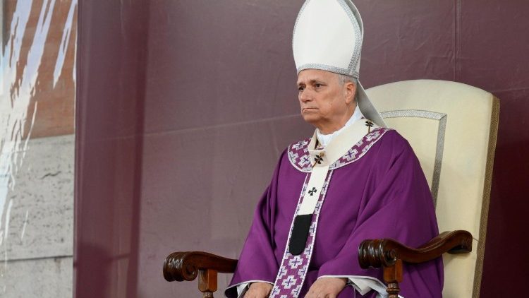 Papa Leone XIV durante la celebrazione al Cimitero Verano