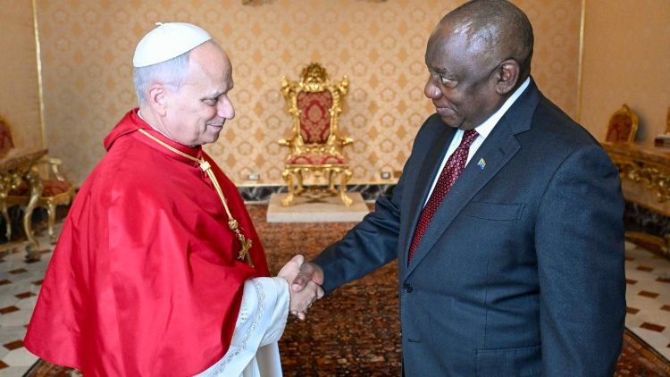 Pope Leo XIV receives President Matamela Cyril Ramaphosa of the Republic of South Africa