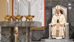 The Pope celebrates Mass at the Church of Sant'Anselmo in Rome
