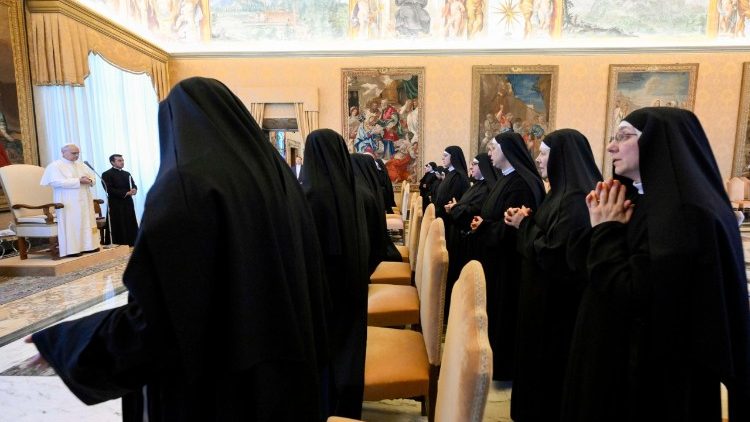 La Leon al XIV-lea, participantele la adunarea Federației mănăstirilor augustiniene din Italia