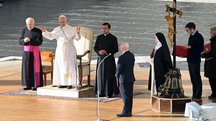 Lev XIV. při generální audienci ve středu 26. listopadu 2025