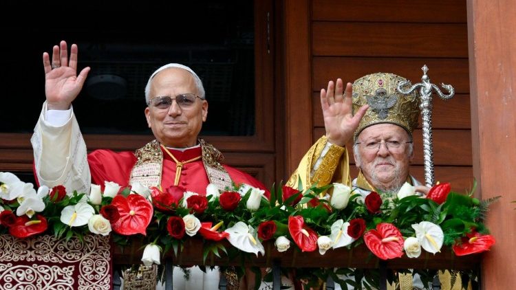 The ecumenical blessing giving from the balcony of the Patriarchate
