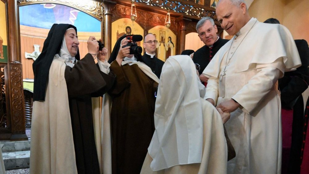 教皇レオ14世、女子カルメル会修道院訪問で　2025年11月30日　レバノン・ハリッサ