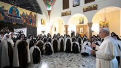 2025.11.30 Viaggio Apostolico in Libano - Visita al Monastero delle Sorelle Carmelitane della Theotokos
