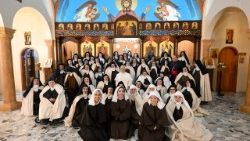 Papa durante o encontro com as religiosas