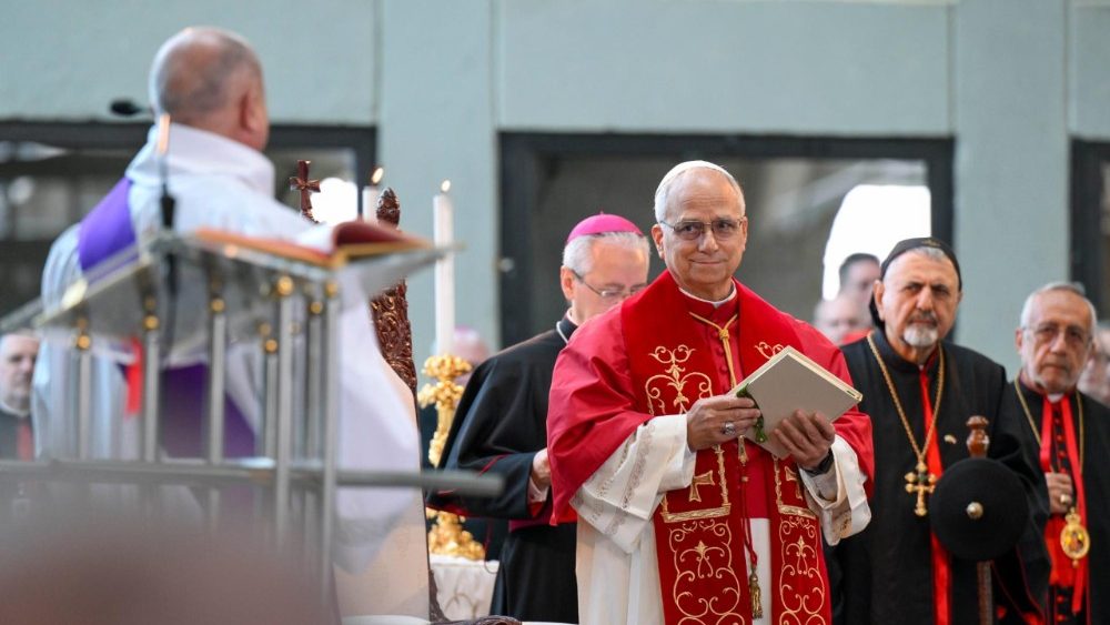 2025.12.01 Viaggio Apostolico in Libano - Incontro con i Vescovi nel Santuario di Nostra Signora del Libano ad Harissa