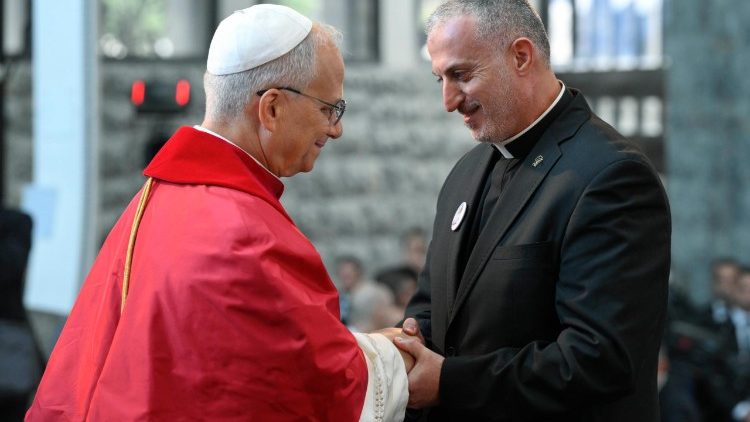2025.12.01 Viaggio Apostolico in Libano - Incontro con i Vescovi nel Santuario di Nostra Signora del Libano ad Harissa