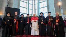 البابا يلتقي الأساقفة والكهنة والرهبان والراهبات في مزار سيدة لبنان، حاريصا