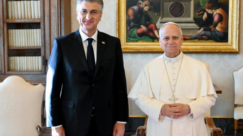 Papa Lav XIV. i predsjednik Vlade RH Andrej Plenković