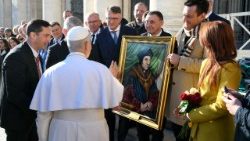 Delegacja parlamentarzystów z Polski podczas audiencji ogólnej na Placu św. Piotra