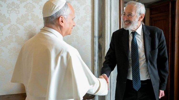 Papa Leone e  Riccardo Di Segni, Rabbino Capo di Roma