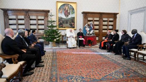 Un momento dell'udienza ai Membri della Commissione del "Zayed Award for Human Fraternity 2026" 