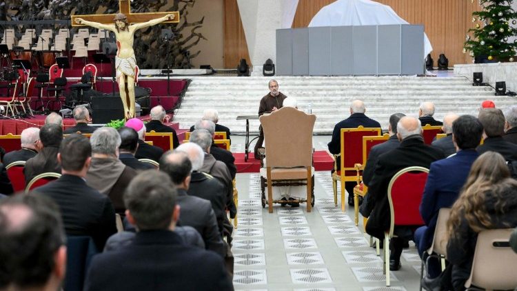 Segunda meditaci&oacute;n del padre Roberto Pasolini en el Aula Pablo VI (@VATICAN MEDIA)