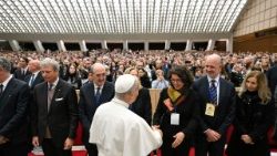 Pope Leo XIV greets participants in the Jubilee of Italian Diplomacy