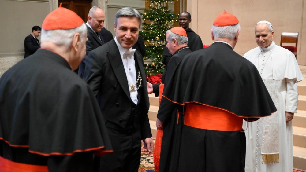 Аўдыенцыя Папы Льва XIV для Рымскай курыі з нагоды Божага Нараджэння