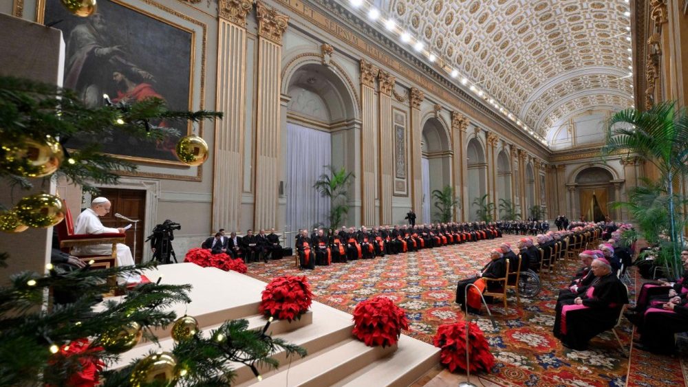 Аўдыенцыя Папы Льва XIV для Рымскай курыі з нагоды Божага Нараджэння