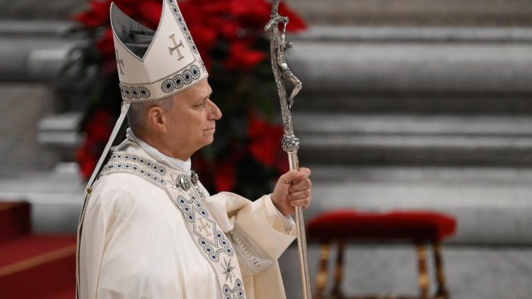 Lev XIV. při prvních nešporách ze slavnosti Panny Marie spojených s děkovným Te Deum, 31. prosince 2025