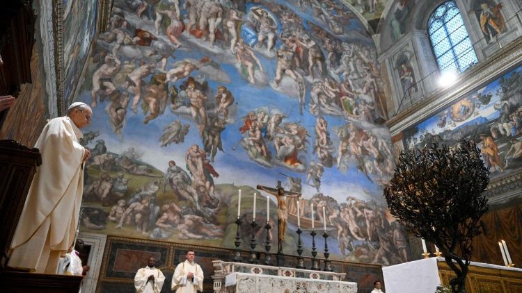 Pope in the Sistine Chapel for Mass on the Baptism of the Lord