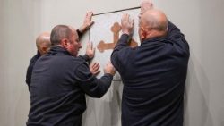 Падчас абраду муравання Святой Брамы ў Базіліцы Святога Яна на Латэране