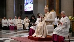 2026.01.25 Ojciec Święty podczas nieszporów w Bazylice św. Pawła za Murami