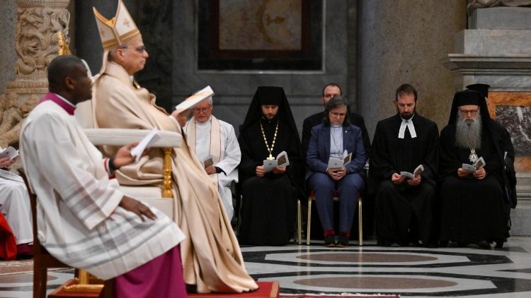 Il Papa e alcuni rappresentanti delle varie Chiese e comunioni cristiane