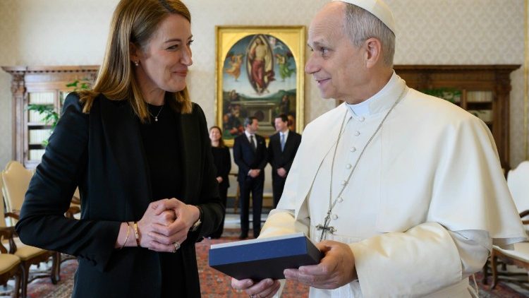 Pope Leo XIV receives the President of European Parliament in the Vatican