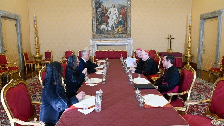 Il presidente della Repubblica portoghese, Marcelo Rebelo de Sousa, in Segreteria di Stato