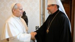 El Papa León XIV y el líder de la Iglesia greco-católica ucraniana, Sviatoslav Shevchuk