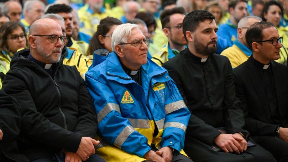 Аўдыенцыя для членаў валанцёрскага аб'яднання "Міsericordie"