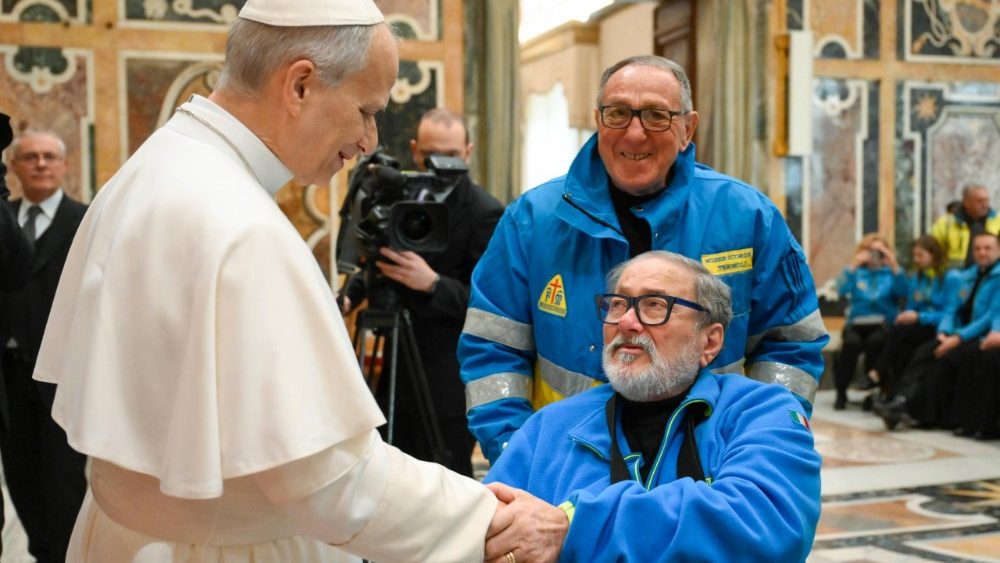 Аўдыенцыя для членаў валанцёрскага аб'яднання "Міsericordie"