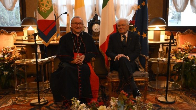 Cardenal Parolin y Presidente Mattarella