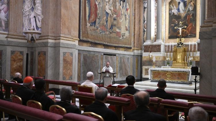 Poslední rozjímání biskupa Vardena při duchovních cvičeních pro papeže a vedoucí dikasterií Římské kiurie