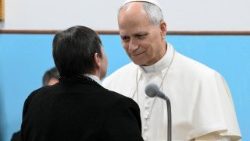 Le Pape à la paroisse de l'Ascension de Notre Seigneur Jésus-Christ, au "Quarticciolo", à l'est de Rome, le 1er mars. 