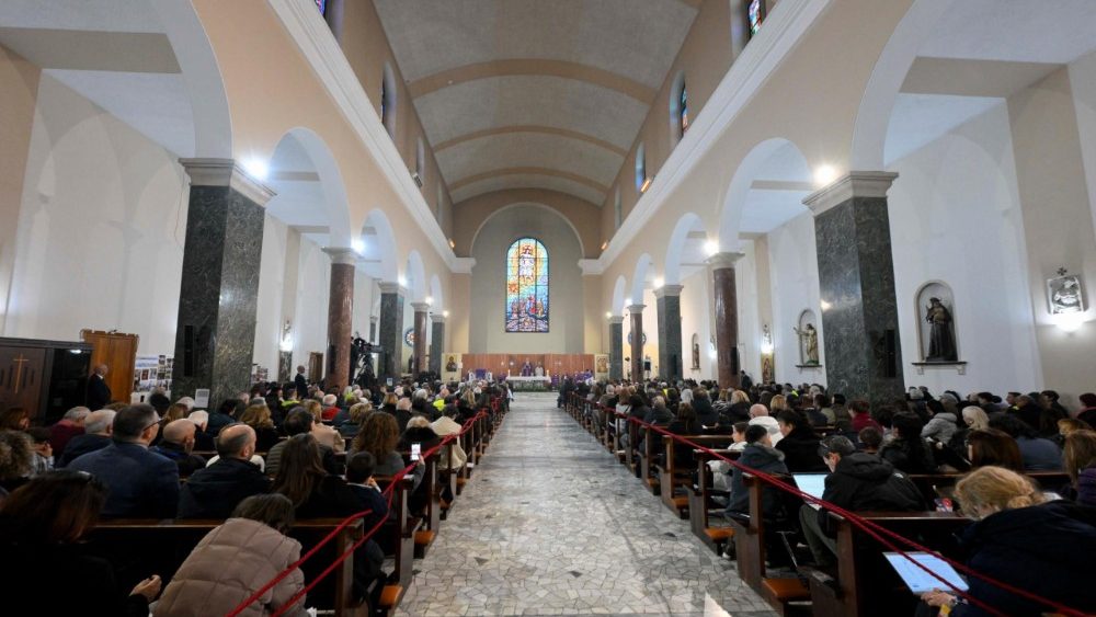 Santa misa presidida por el Obispo de Roma durante su visita pastoral a la parroquia  de la Ascensión de Nuestro Señor Jesucristo el 1 de marzo de 2026