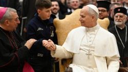 Papst Leo bei seiner Audienz für Theologen aus Süditalien