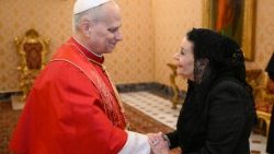 El Papa con la Presidenta de la República de Malta, Myriam Spiteri Debono