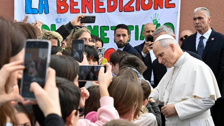 Pope Leo meets with children and young people at the Torrevecchia parish