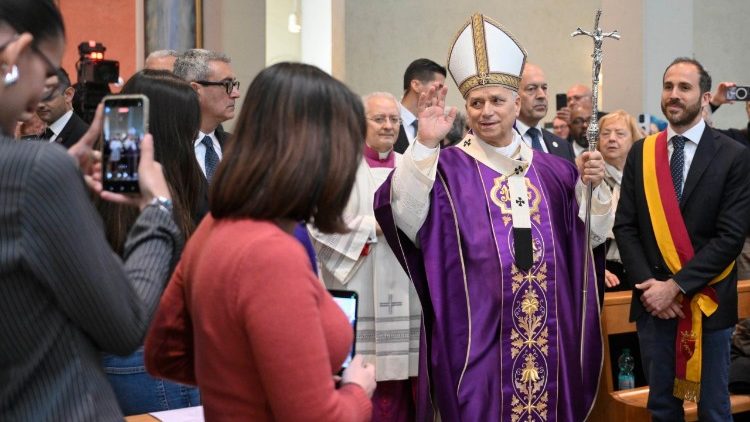 Papež v kostele Santa Maria della Presentazione, 8. března 2026