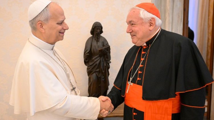 El cardenal Jean-Marc Aveline con León XIV