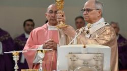 Pápež Lev XIV. celebruje s vikárom pre Rímsku diecézu kard. Baldom Reinom