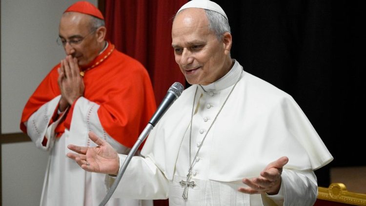 Pope Leo XIV blesses the parish community