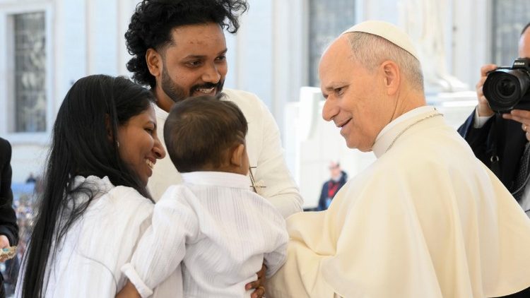 Påve Leo XIV under den allmänna audiensen 